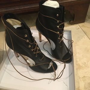 Jimmy Choo Leather Minka Open Toed Bootie